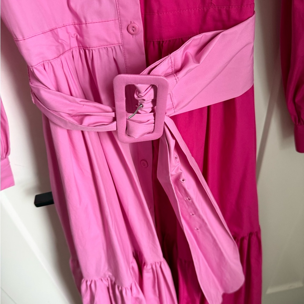 Like new Christopher John Rogers for Target Long Sleeve Two-Tone Shirtdress. 4. - Picture 5 of 8